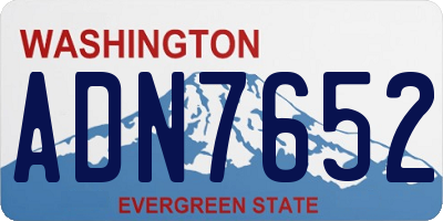 WA license plate ADN7652