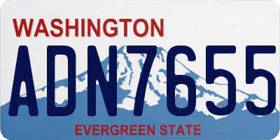 WA license plate ADN7655