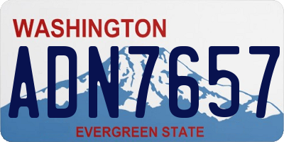 WA license plate ADN7657