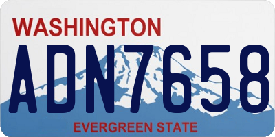 WA license plate ADN7658