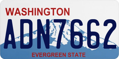 WA license plate ADN7662