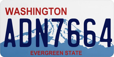 WA license plate ADN7664