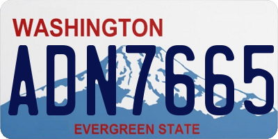 WA license plate ADN7665