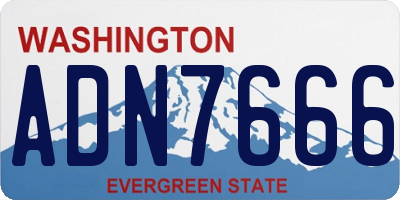 WA license plate ADN7666