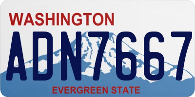WA license plate ADN7667