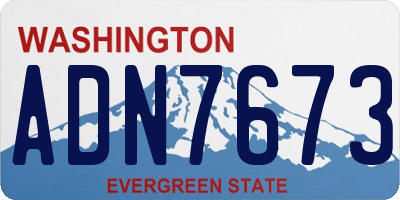 WA license plate ADN7673