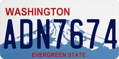 WA license plate ADN7674