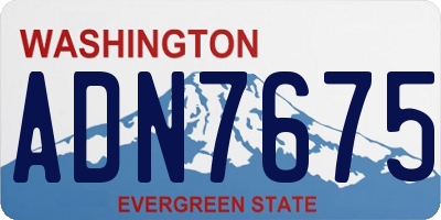 WA license plate ADN7675