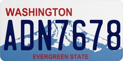 WA license plate ADN7678