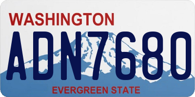 WA license plate ADN7680