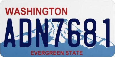 WA license plate ADN7681