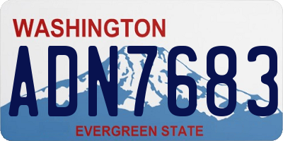 WA license plate ADN7683