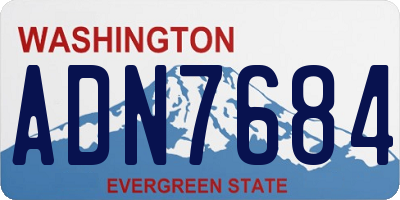 WA license plate ADN7684