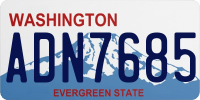 WA license plate ADN7685