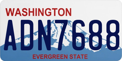 WA license plate ADN7688