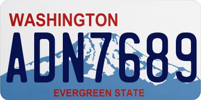 WA license plate ADN7689