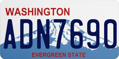WA license plate ADN7690