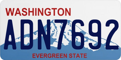 WA license plate ADN7692