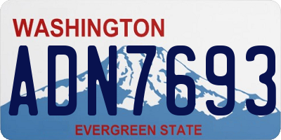 WA license plate ADN7693