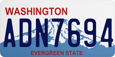WA license plate ADN7694
