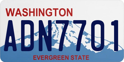 WA license plate ADN7701