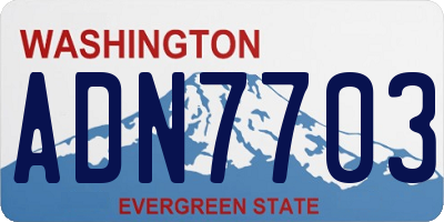 WA license plate ADN7703