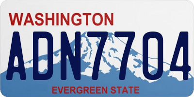WA license plate ADN7704
