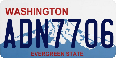 WA license plate ADN7706