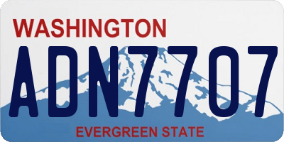 WA license plate ADN7707