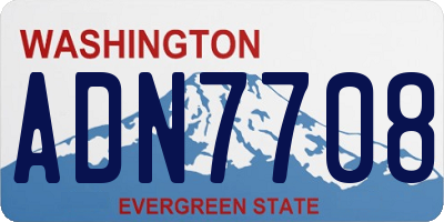 WA license plate ADN7708
