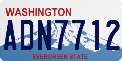 WA license plate ADN7712