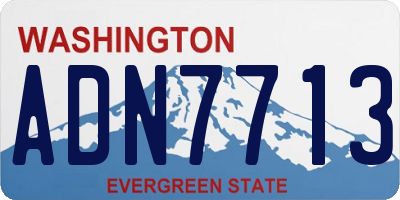 WA license plate ADN7713