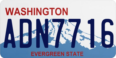 WA license plate ADN7716