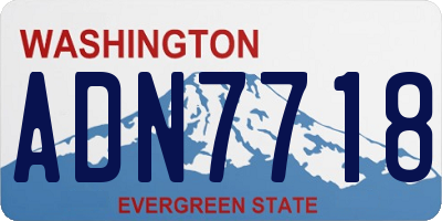 WA license plate ADN7718