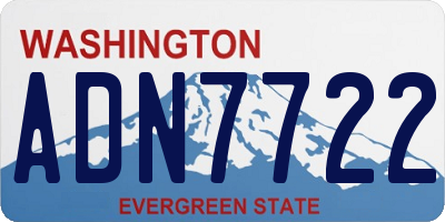 WA license plate ADN7722