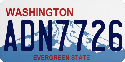 WA license plate ADN7726
