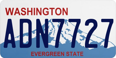 WA license plate ADN7727