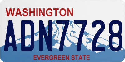 WA license plate ADN7728