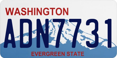 WA license plate ADN7731