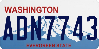 WA license plate ADN7743