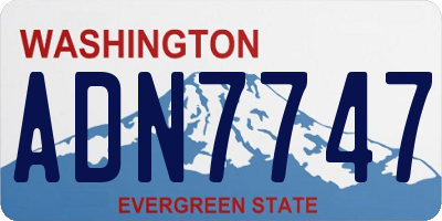 WA license plate ADN7747