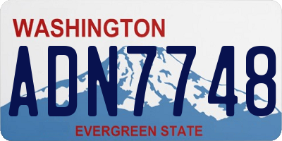 WA license plate ADN7748