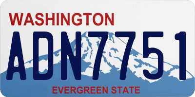 WA license plate ADN7751