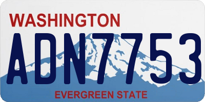 WA license plate ADN7753
