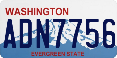 WA license plate ADN7756