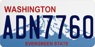 WA license plate ADN7760