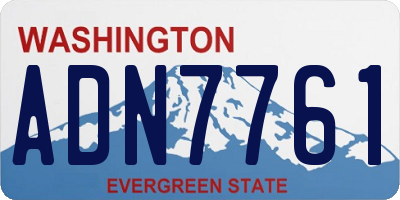 WA license plate ADN7761
