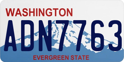 WA license plate ADN7763