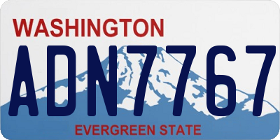 WA license plate ADN7767