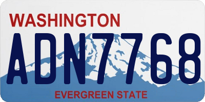 WA license plate ADN7768